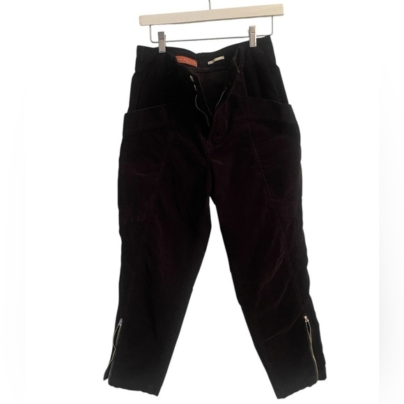 Anthropologie PILCRO Women’s size 30 Corduroy Cargo Pants Black dark whimsigoth - Picture 3 of 7